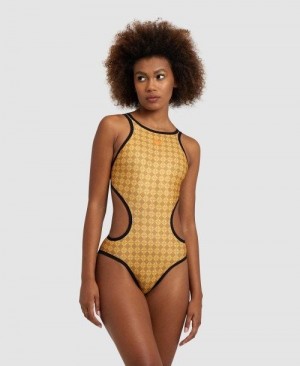 Arena 50th Anniversary Tech Back One Piece Body Dam Guld Olika Färger Svarta | WLOIPBA-50