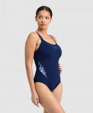 Arena Bodylift Francy Panel Strap Back One Piece Body Dam Marinblå Rosa Olika Färger | SGOZLHF-30