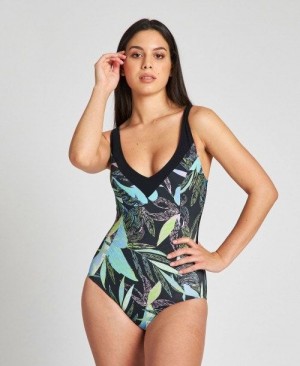 Arena Celia Wing Back One Piece Body Dam Svarta Olika Färger Svarta | XJLKFAP-57