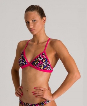 Arena Cheeta Heat Tie Back Top Top Dam Rosa Olika Färger | KIHOADG-87