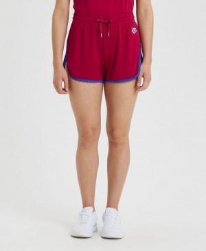 Arena Icons Taped Short Shorts Dam Vinröda Blå | HNCXZQG-92