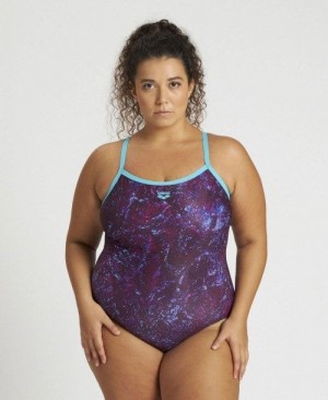 Arena Mountains Texture Light Drop Back One Piece Plus Body Dam Olika Färger | KLRSBZF-25