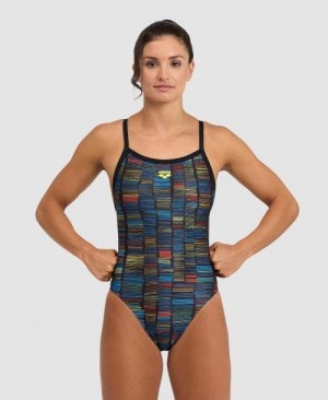 Arena Slow Motion Xcross Back One Piece Body Dam Svarta Turkos Olika Färger | FGBXQSD-68