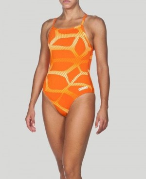 Arena Spider Light Drop Back - Maxlife Badkläder Dam Orange Orange | NUPWVBE-38