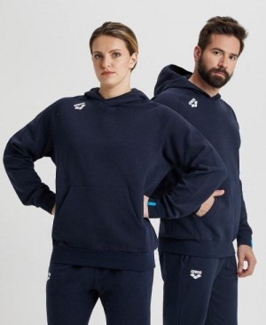 Arena Team Hooded Sweatshirt Panel Tröjor Dam Marinblå | GOSMABQ-87