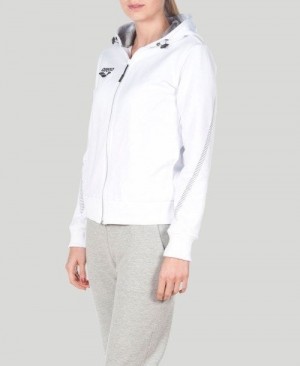 Arena Team Line Hooded Jacket Jackor Dam Vita | CPTIQRL-14