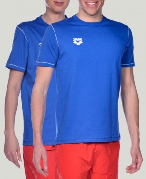 Arena Team Line Short Sleeve Tee Shorts Herr Kungsblått | SUQVPLG-83