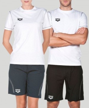 Arena Team Line Short Sleeve Tee Shorts Herr Vita | HRAQWNY-23