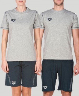 Arena Team Line Short Sleeve Tee Shorts Herr Grå | NXEARPU-10