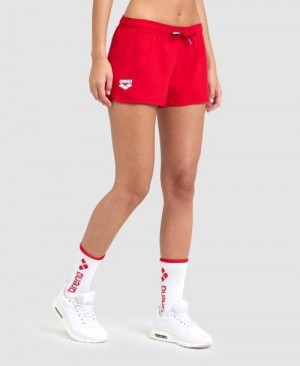 Arena Team Short Solid Shorts Dam Röda | HKBFEDC-42