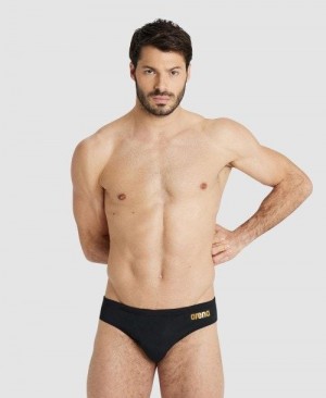 Arena Team Solid Brief Kalsonger Herr Svarta Guld | HBTQGXW-70