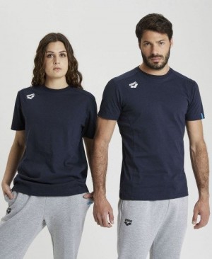 Arena Team T-shirt Panel Shorts Dam Marinblå | QJIWOEA-42