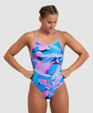 Arena Tropic Lace Back One Piece Body Dam Marinblå Olika Färger | DYCRNBV-49