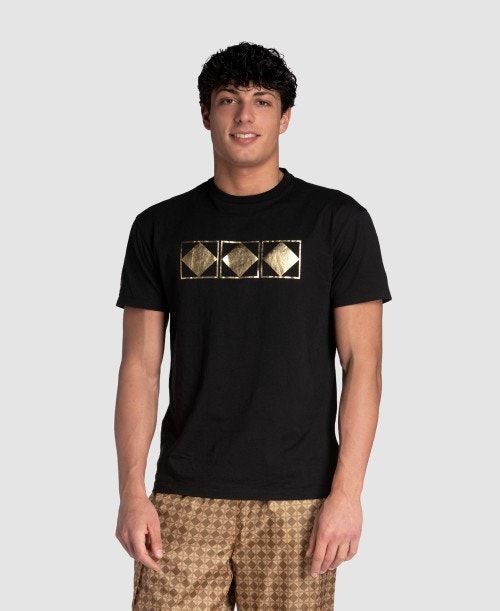 Arena 50th Anniversary Gold T-shirt Shorts Herr Svarta | ZAPNQDW-05