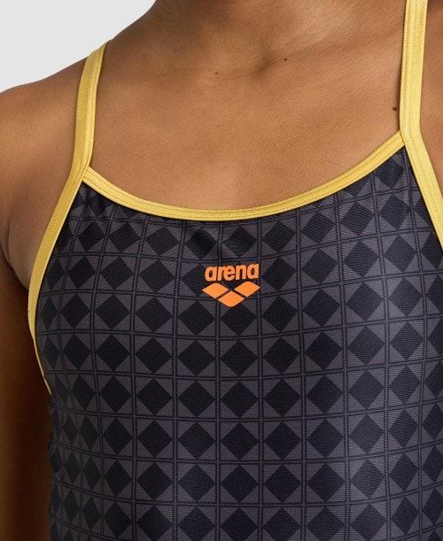 Arena 50th Superfly Back One Piece Body Dam Svarta Olika Färger Guld | LROTCPW-74