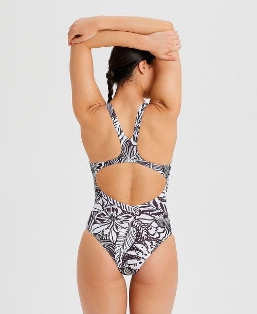 Arena Allover Print Pro Back One Piece Body Dam Svarta Olika Färger | XYWMNCB-74