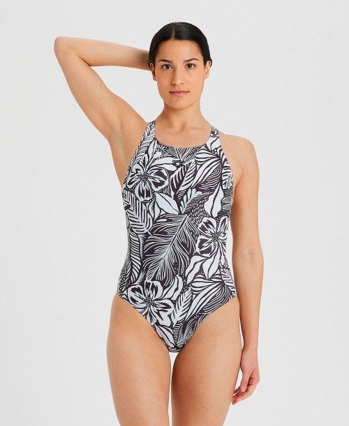 Arena Allover Print Pro Back One Piece Body Dam Svarta Olika Färger | XYWMNCB-74