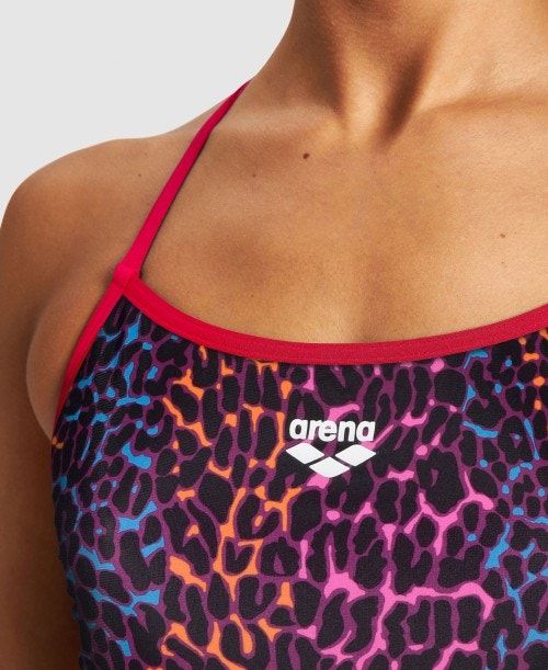 Arena Animal Stripe Booster Back One Piece Body Dam Rosa Olika Färger | UPHLQKF-90