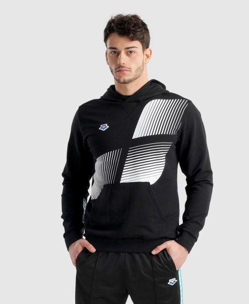 Arena Diamonds Solid Hoodie Hoodie Herr Svarta Vita Blå | BXJWEPV-43