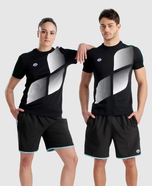 Arena Diamonds T-shirt Shorts Herr Svarta Vita Blå | MEJVOWH-59