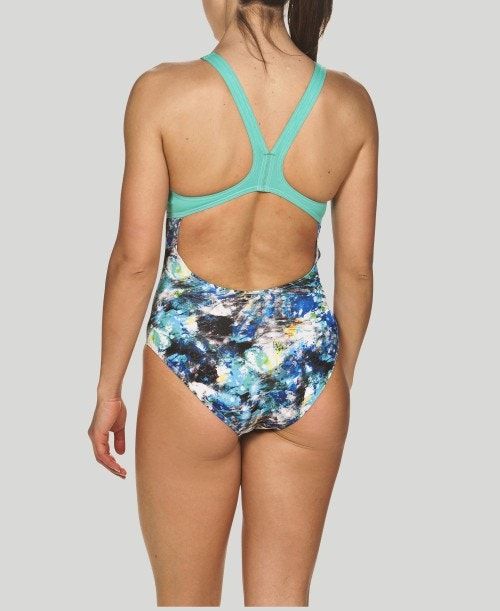 Arena Floral Dots Swim Pro Back - Maxlife Baddräkt Dam Vita Olika Färger | TUJRZHN-75