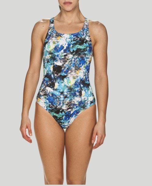 Arena Floral Dots Swim Pro Back - Maxlife Baddräkt Dam Vita Olika Färger | TUJRZHN-75