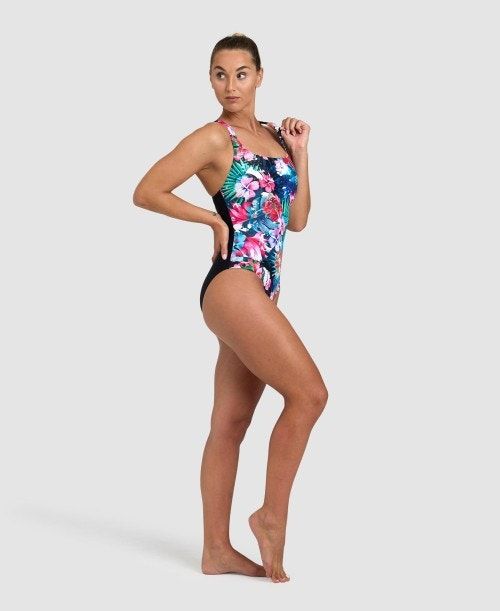 Arena Flower Control Pro Back One Piece Body Dam Svarta Svarta Olika Färger | GTJMAZU-18