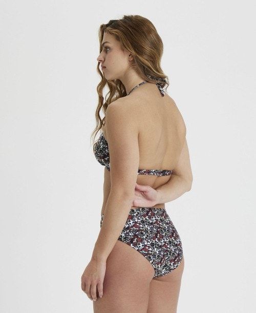 Arena Halterneck Bikini Multiprints Bikiniler Dam Vinröda Olika Färger | KTELBGW-37