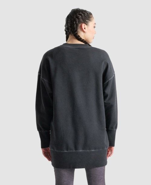 Arena Icons Oversized Crewneck Pullover Dam Svarta Vita | KDBOVCF-59