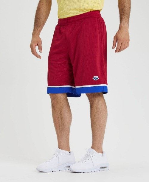 Arena Icons Reversible Bermuda Short Shorts Herr Vinröda Blå Olika Färger | OJDIYZB-19