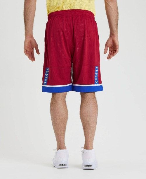 Arena Icons Reversible Bermuda Short Shorts Herr Vinröda Blå Olika Färger | OJDIYZB-19