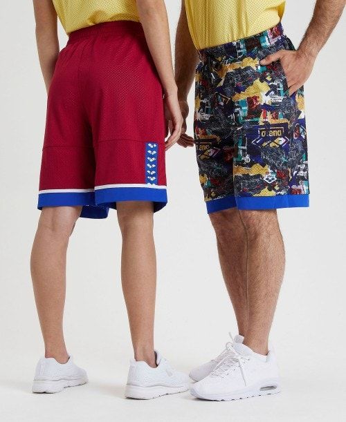 Arena Icons Reversible Bermuda Short Shorts Herr Vinröda Blå Olika Färger | OJDIYZB-19