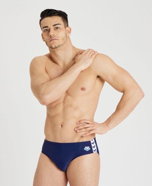 Arena Icons Solid Brief Kalsonger Herr Marinblå | OGRDUQX-69