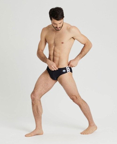 Arena Icons Solid Brief Kalsonger Herr Svarta | HILTCBZ-83