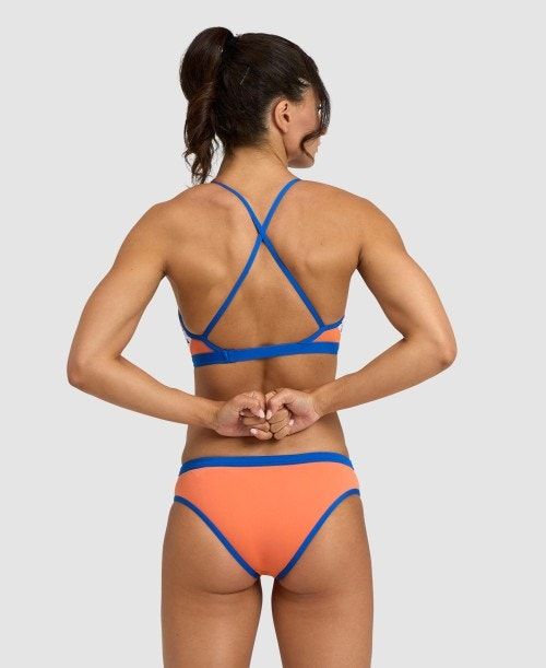 Arena Icons Solid Cross Back Bikini Bikiniler Dam Kungsblått | QGHVLNC-72