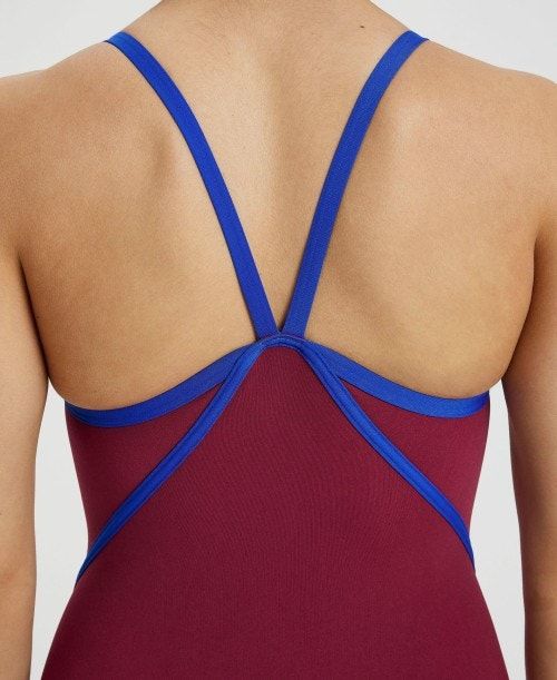 Arena Icons Solid Super Free Back One Piece Body Dam Vinröda Blå | STPYEWX-50