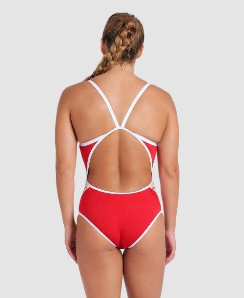 Arena Icons Super Fly Back Solid One Piece Body Dam Röda Vita | AVELISZ-10