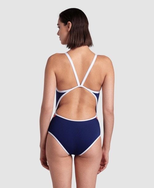 Arena Icons Super Fly Back Solid One Piece Body Dam Marinblå Vita Röda Olika Färger | JYQOUFI-71