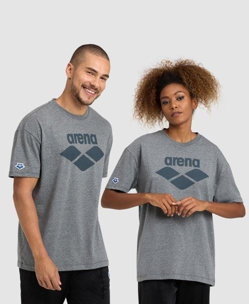 Arena Icons T-shirt Shorts Herr Mörkgrå | JIBKXAV-16