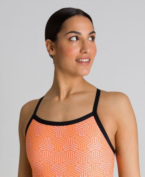 Arena Kikko Challenge Back One Piece Body Dam Svarta Olika Färger Orange | MOYQFJK-15