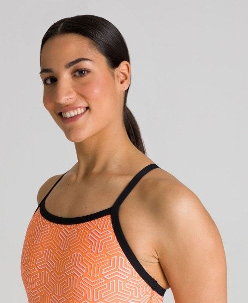 Arena Kikko Light Drop Back One Piece Body Dam Svarta Olika Färger Orange | IOLZFYU-97