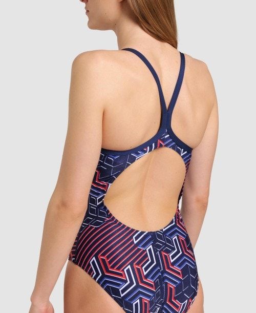 Arena Kikko Pro Light Drop Back One Piece Body Dam Marinblå | HVUAGLP-48