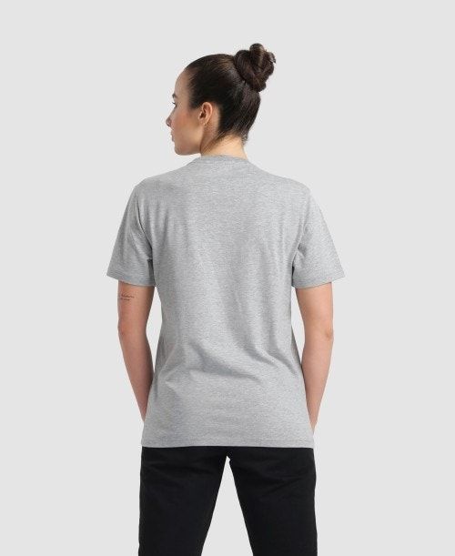 Arena Logo Cotton T-shirt Shorts Herr Grå | EADQHGR-21