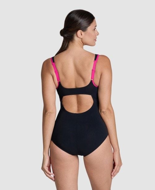 Arena Makimurax One Piece Body Dam Svarta Rosa Lila | ZWMBJKP-82