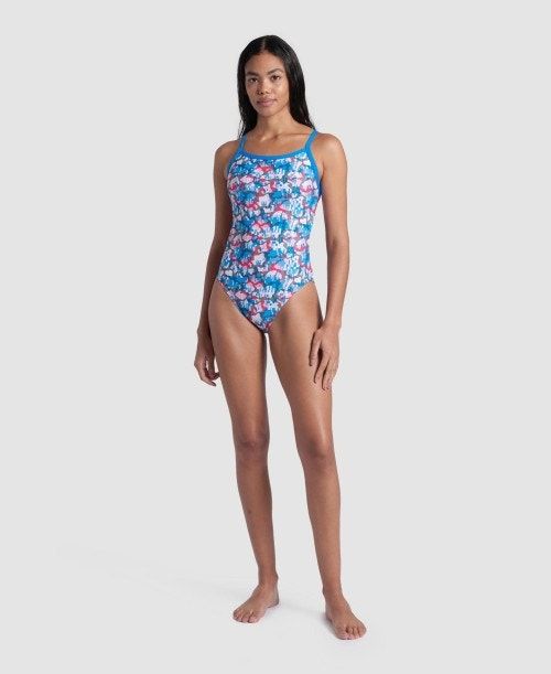 Arena Multi Camo Challenge Back Swimsuit Baddräkt Dam Olika Färger Camo | KGJZNOI-47