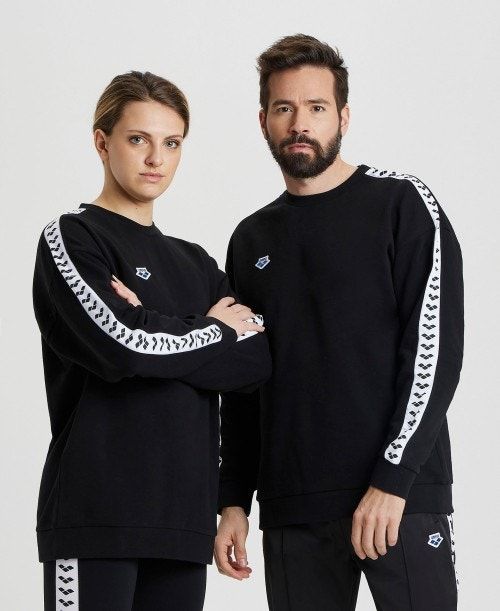 Arena Oversized Team Sweatshirt Tröjor Herr Svarta Vita Svarta | WMSPXLH-38