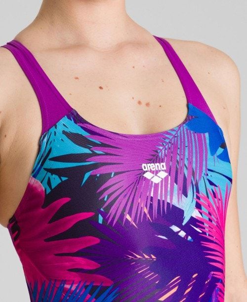 Arena Palm Print Swim Pro Back One Piece Body Dam Olika Färger | VPKGXWU-47