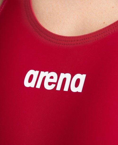 Arena Powerskin St Next Eco Open Back Badkläder Dam Mörkröda | XFMSONE-49