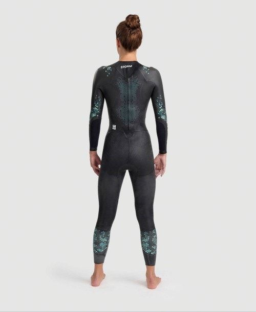 Arena Powerskin Storm Wetsuit Våtdräkt Dam Korall Blå Svarta | DGQARZB-98