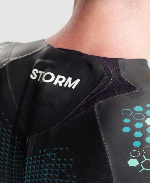 Arena Powerskin Storm Wetsuit Våtdräkt Herr Korall Blå Svarta | TDZFKRN-32